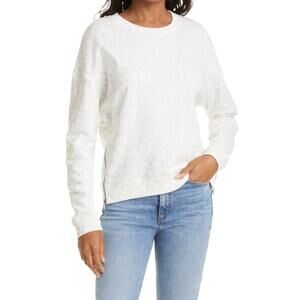 Rails Marlo Grey Jaguar Side Zip Pullover Cotton Sweater